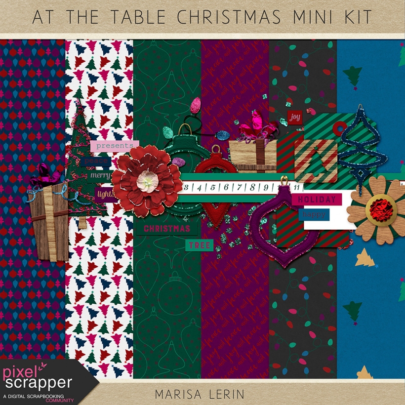 Christmas At the Table Mini Kit dinner eating family christmas red green blue purple pink white black