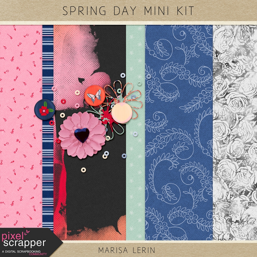 Spring Day Mini Kit spring red peach green blue navy pink coral
