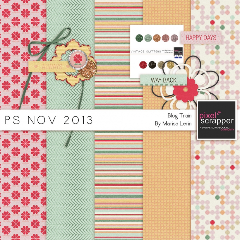 November 2013 Blog Train Mini Kit glitter vintage spring brown mint orange pink red tan yellow November 2013 Blog Train Mini Kit glitter vintage spring brown mint orange pink red tan yellow