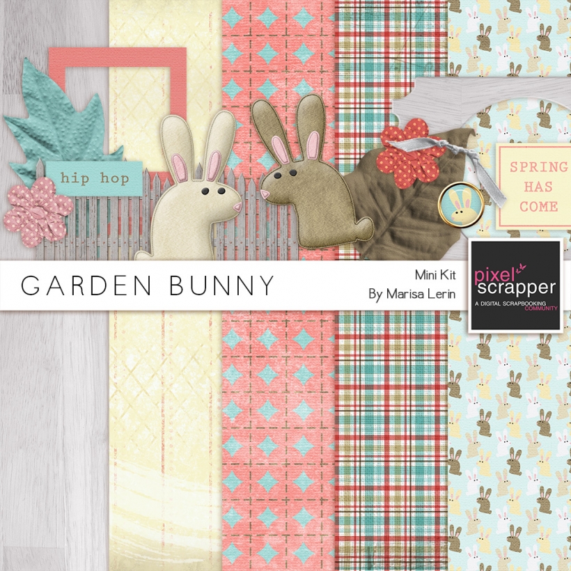 Garden Bunny Mini Kit easter spring garden white pink brown mint