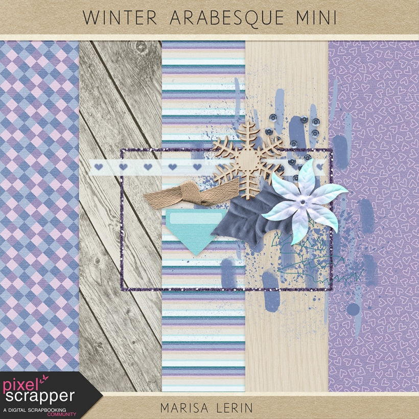 Winter Arabesque Mini Kit winter snow teal purple pink white black tan