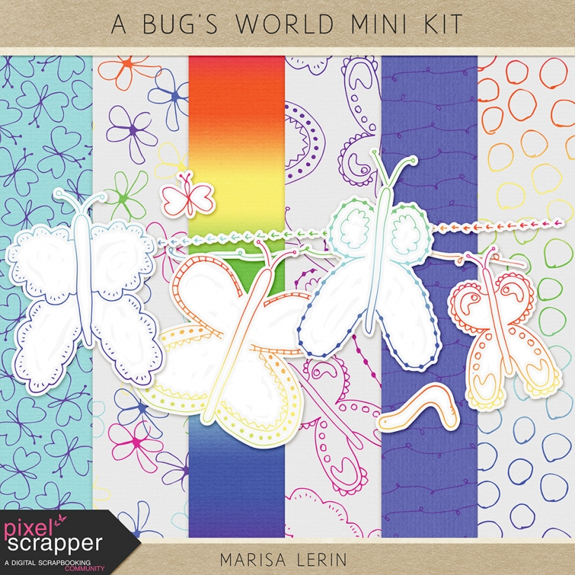 A Bug's World Mini Kit butterflies rainbow outdoors red orange yellow green blue purple pink white