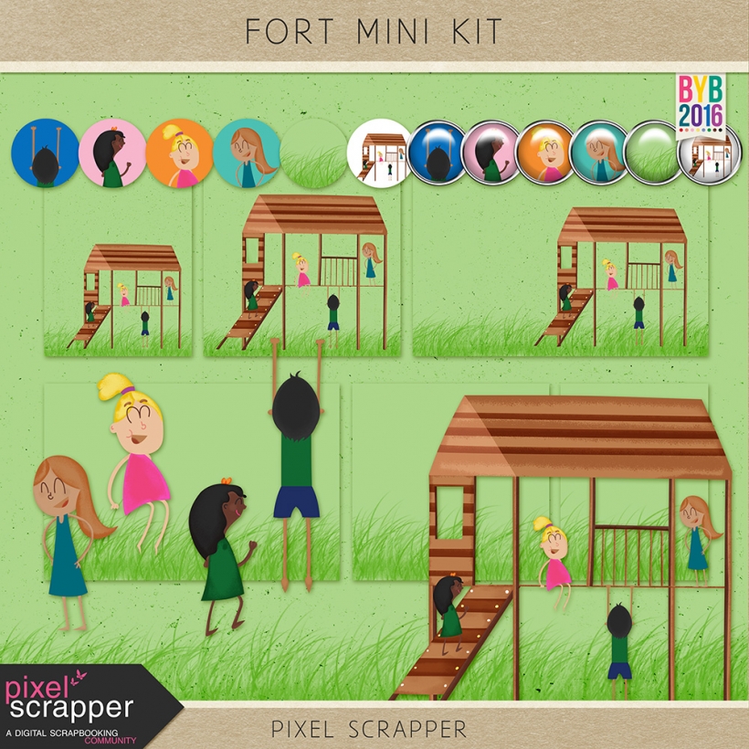 Fort Mini Kit backyard play children fort green